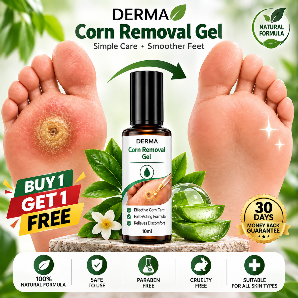MD Corn Removal gel | Targeted Care for Softer, Smoother Feet. Promo Banner