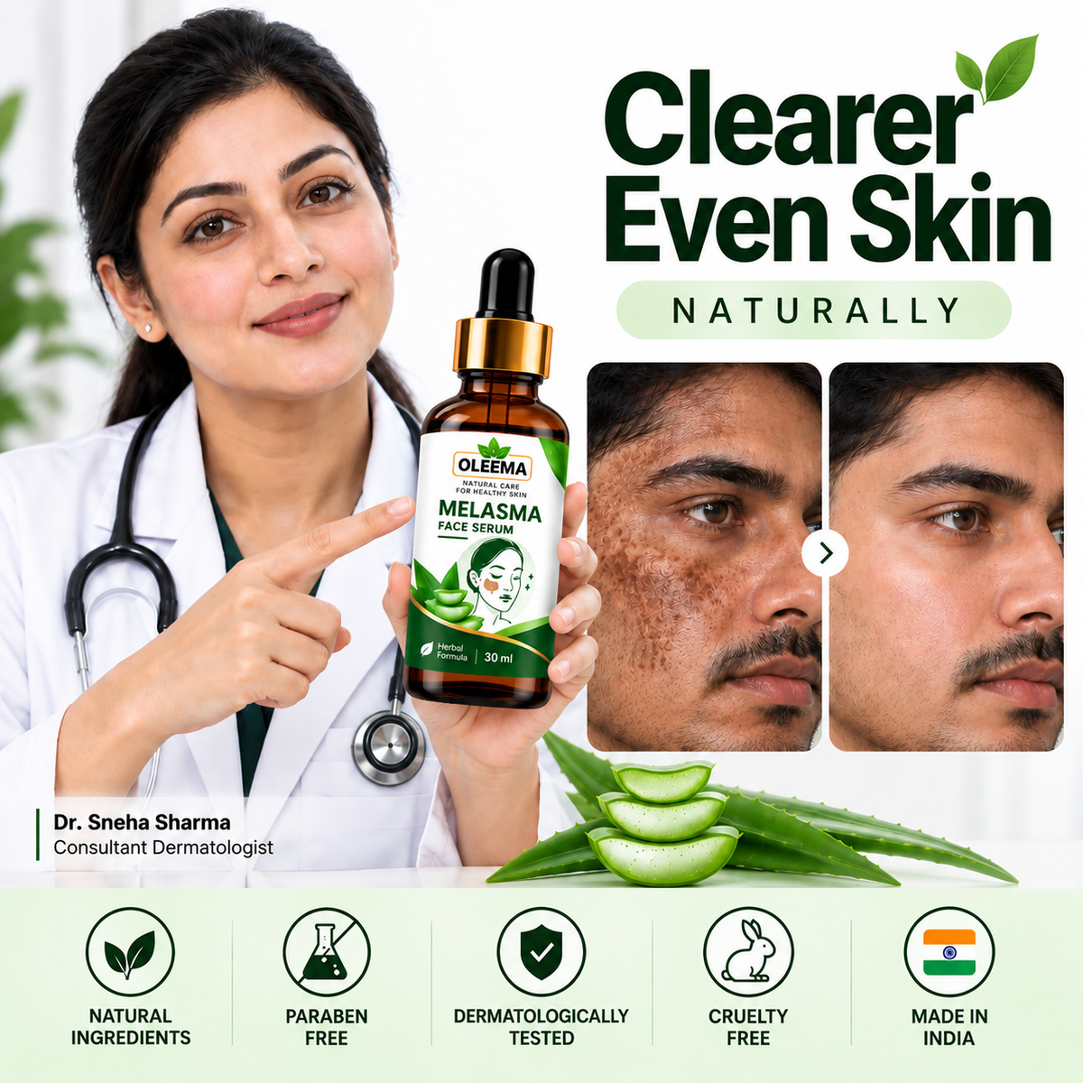 Oleema melasma serum Clearer-Looking Skin Starts With Consistent Care Promo Banner