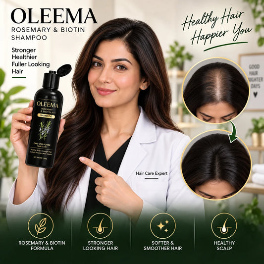 MD OLEEMA Rosemary & Biotin Shampoo — for softer, stronger, naturally healthy-looking hair.