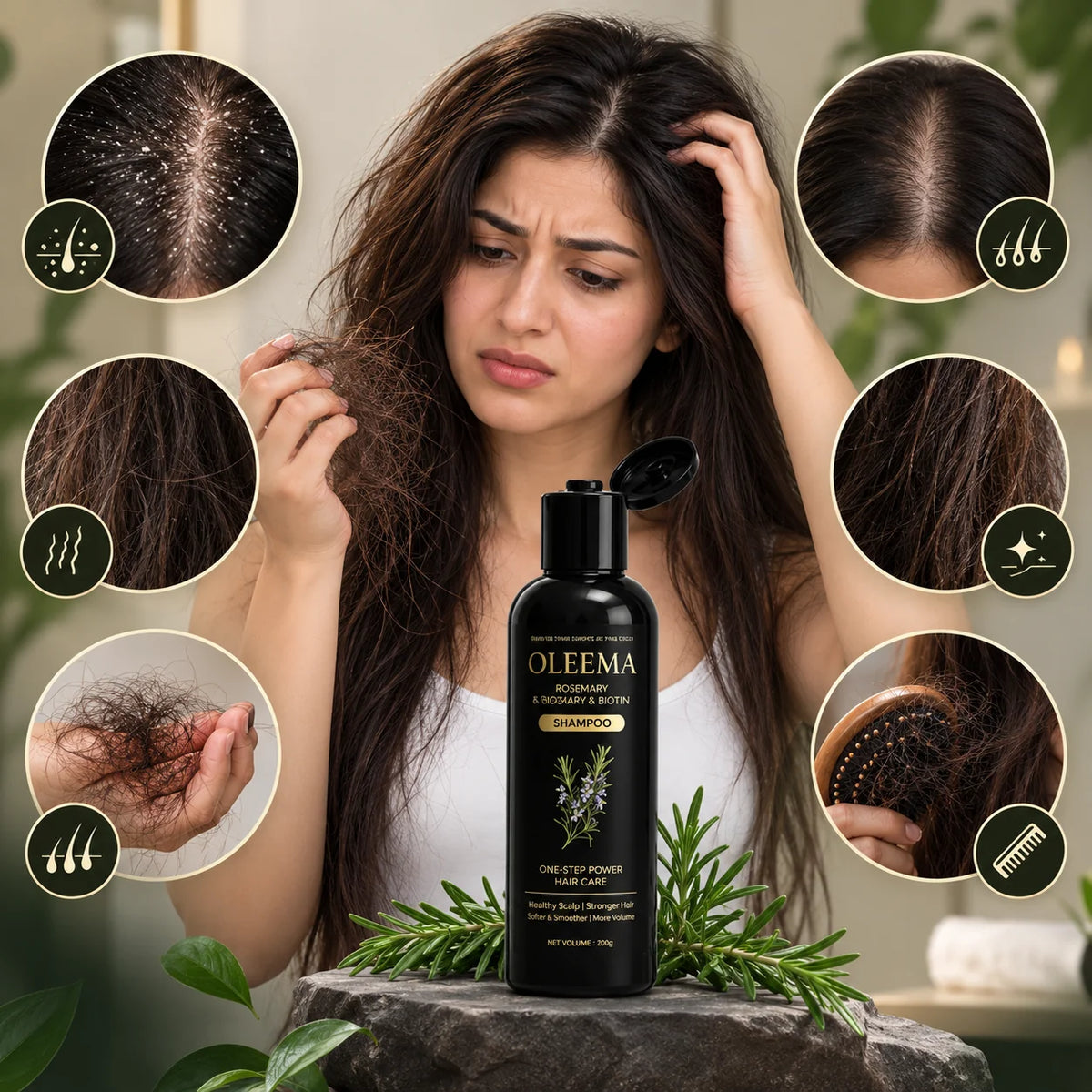 MD OLEEMA Rosemary & Biotin Shampoo — for softer, stronger, naturally healthy-looking hair.